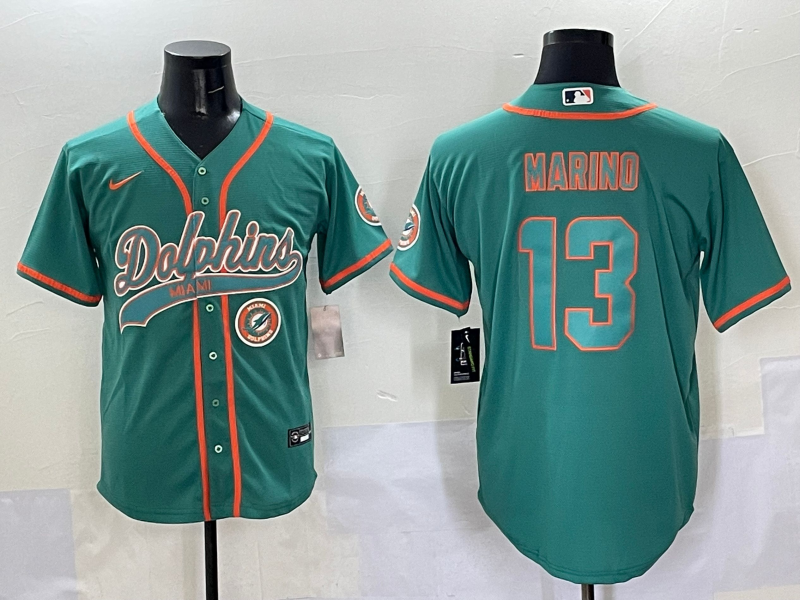 Men 2025 Miami Dolphins #13 Marino green jerseys style 4